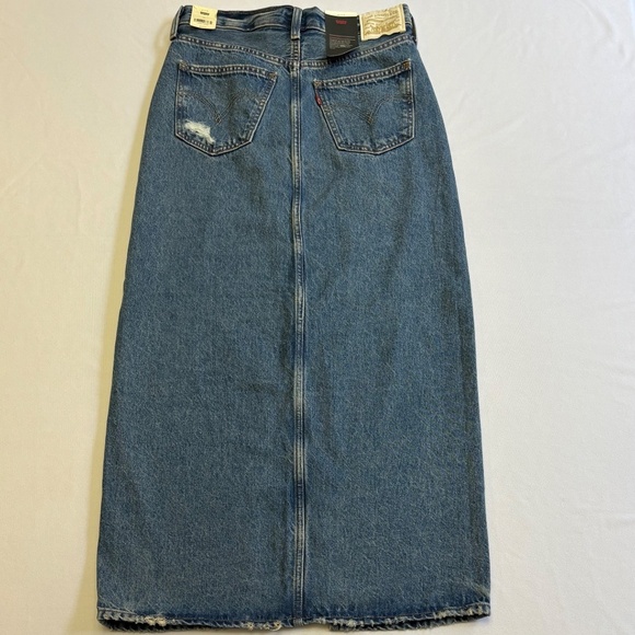 Levi’s Ankle Column Skirt, Waist 25, Distressed Blue (Medium Wash), NWT - Picture 8 of 16